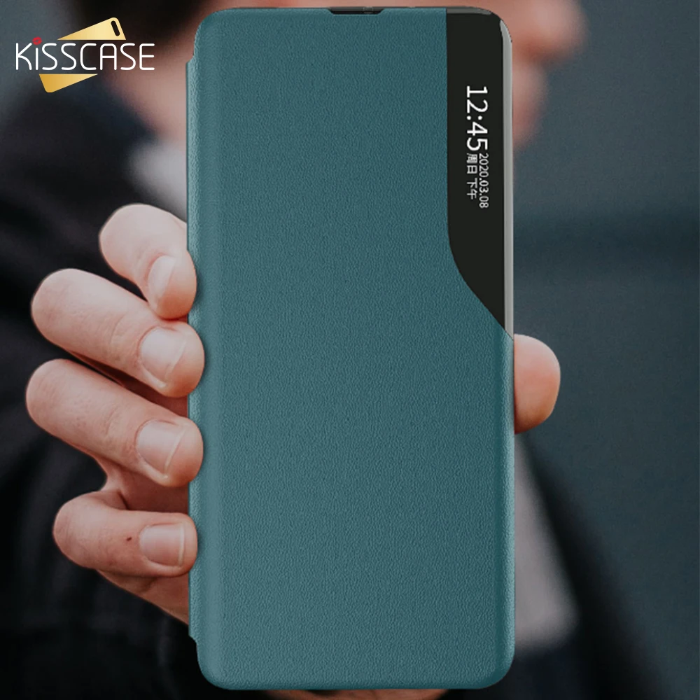 Чехол с откидной крышкой KISSCASE временем просмотра S20 Note20 Ultra для Samsung Plus S10 A50 A70 S9 Note10