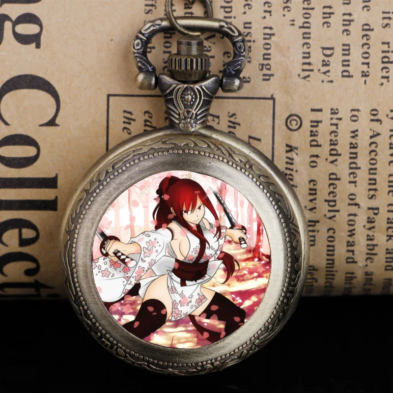 Винтажные кварцевые карманные часы с хвостом феи ожерелье модные мужские и