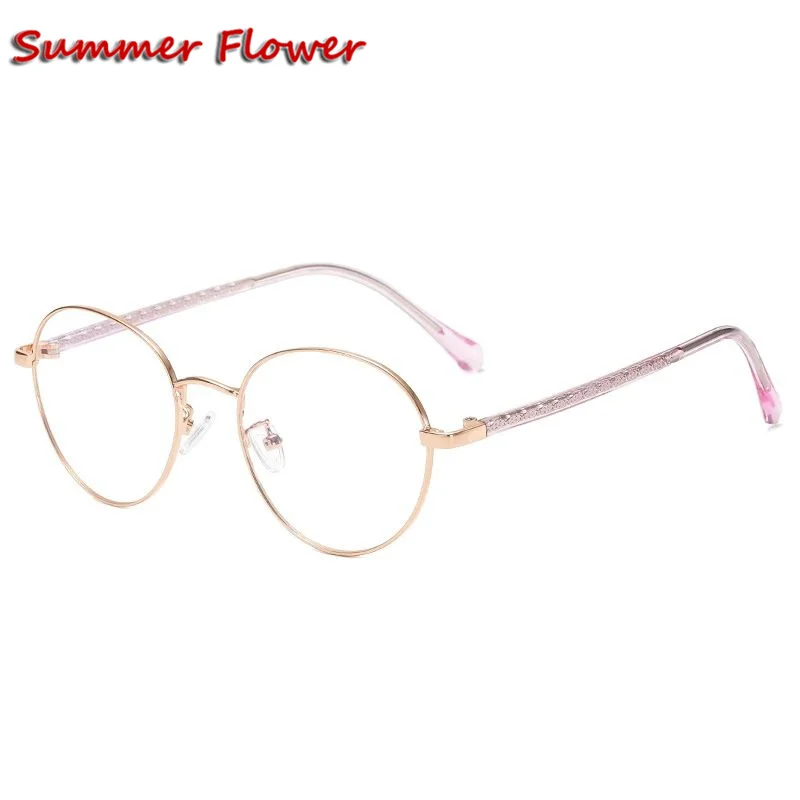 

Men Round Optical Glasses Frame Alloy Frame Acetate Arms Women Eyewear Fashion Eye Glasses for Prescription Lenses Transparent
