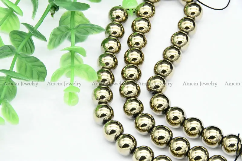 Новые круглые бусины с высокой поляризацией цвет пирит покрытие из титана