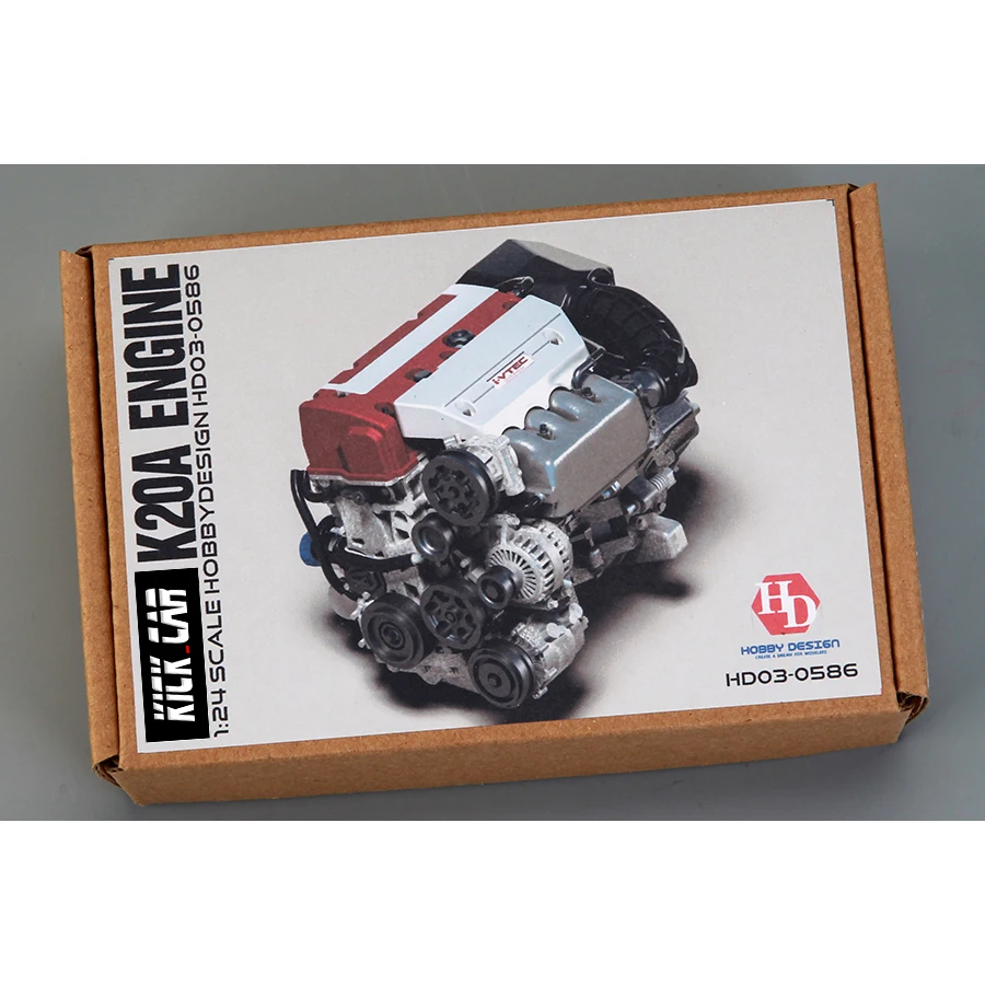 

1/24 Resin Retrofit For Car Models Hobbydesign HD03-0586 K20a Engine Detail Set (Resin+PE+Decals+Metal Logo+Metal parts)