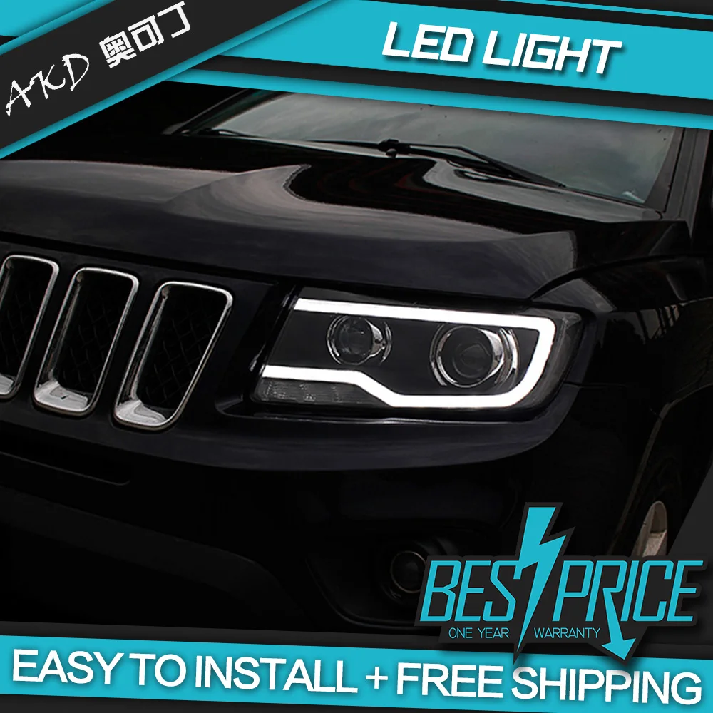AKD тюнинг Автомобильные фары для Jeep Compass 2011 2016 светодиодные DRL ходовые огни