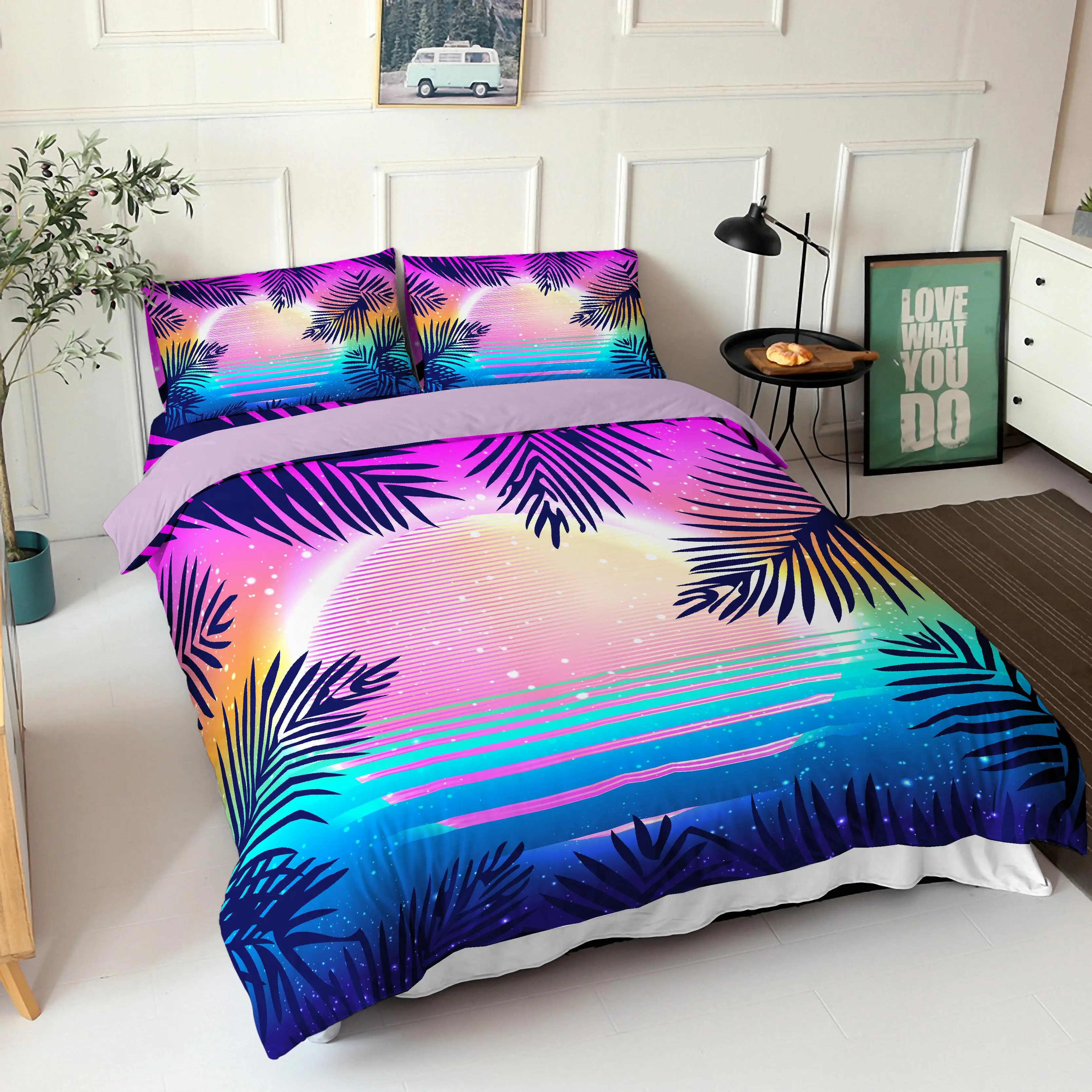 

Landscape 3D Bedding Set Scenic Night Moon Comforter Sets Queen King Size Duvet Cover Pillow Shame Home Bedroom Decoration