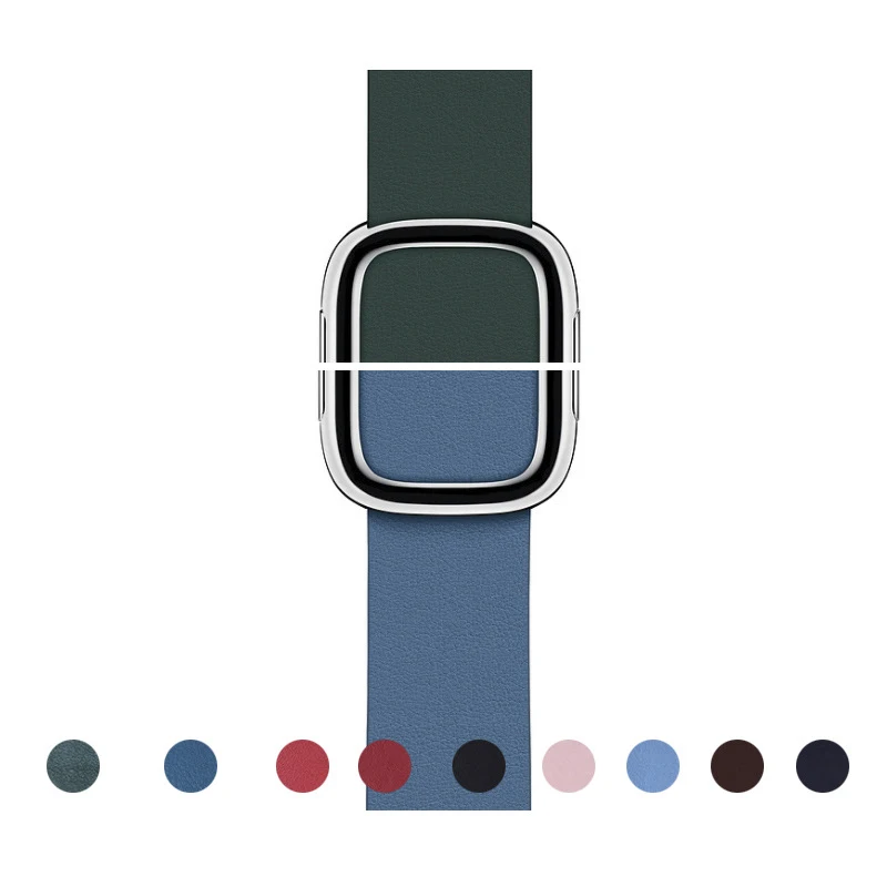 Genuine Leather Strap 38mm 40mm 42mm 44mm Magnetic Buckle  Suitable For Apple Watch Band iWatch Series 5 4 3 2 Bracelet