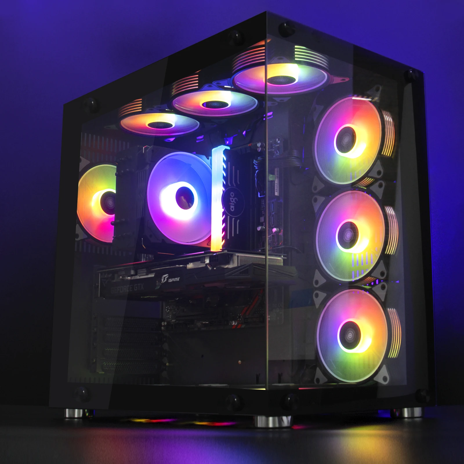 Кулер Aigo для ПК 120 мм 6 контактов с подсветкой RGB 12 см | Компьютеры и офис