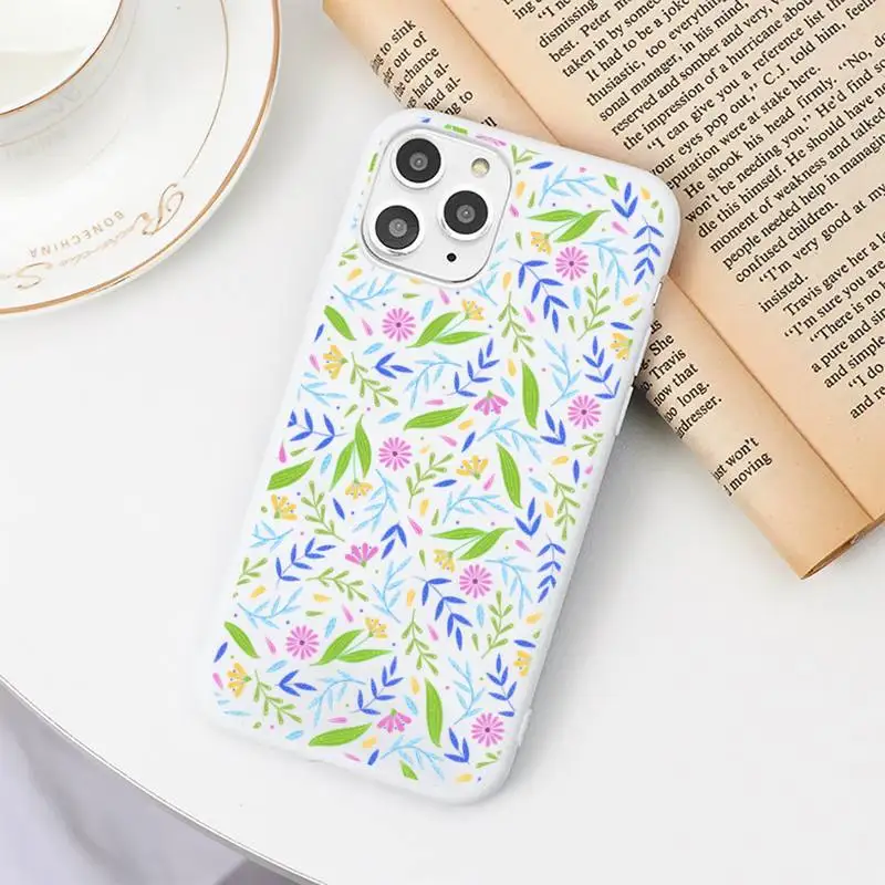 

Real Dry Flower Glitter Clear Phone Case Candy Color White for iPhone 11 pro XS MAX 8 7 6 6S Plus X 5S SE 2020 XR