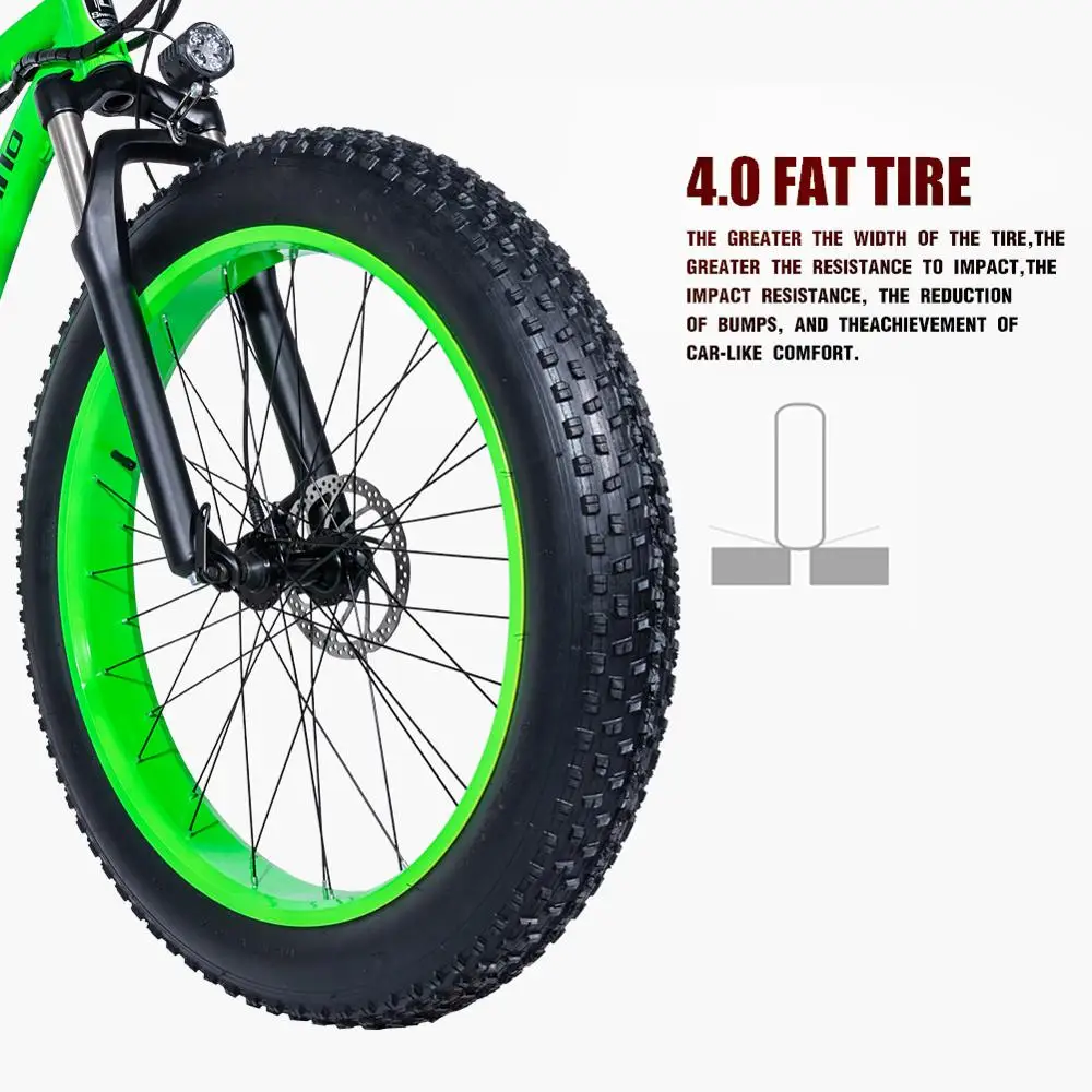 MX02 26 Inch Fat Bike 21 скоростной электрический велосипед 48V 17Ah большая емкость батареи