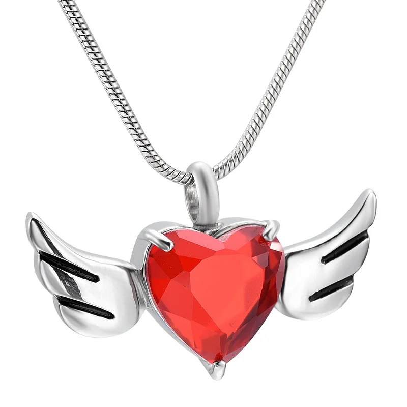 

IJD9957 крылья Ангела сердце нержавеющая сталь Кремация для держателя золы урна сувенир памятная подвеска ювелирные изделия