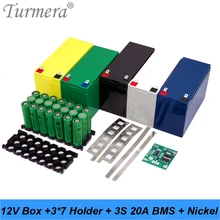 Turmera-caja de almacenamiento de batería de 12V, 7Ah a 20Ah, 3x7, soporte 18650, 3S, 20A, BMS con níquel de soldadura para motocicleta, reemplazo de uso de plomo-ácido