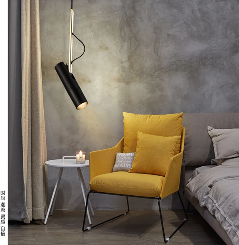 

Nordic modern minimalist LED bedside gold/black/white chandelier lamp bedroom restaurant bar counter spotlight