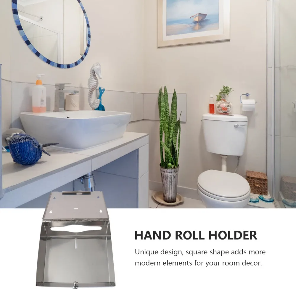 

1pc Bathroom Tissue Holder Stainless Steel Hand Towel Holder for Home Hotel