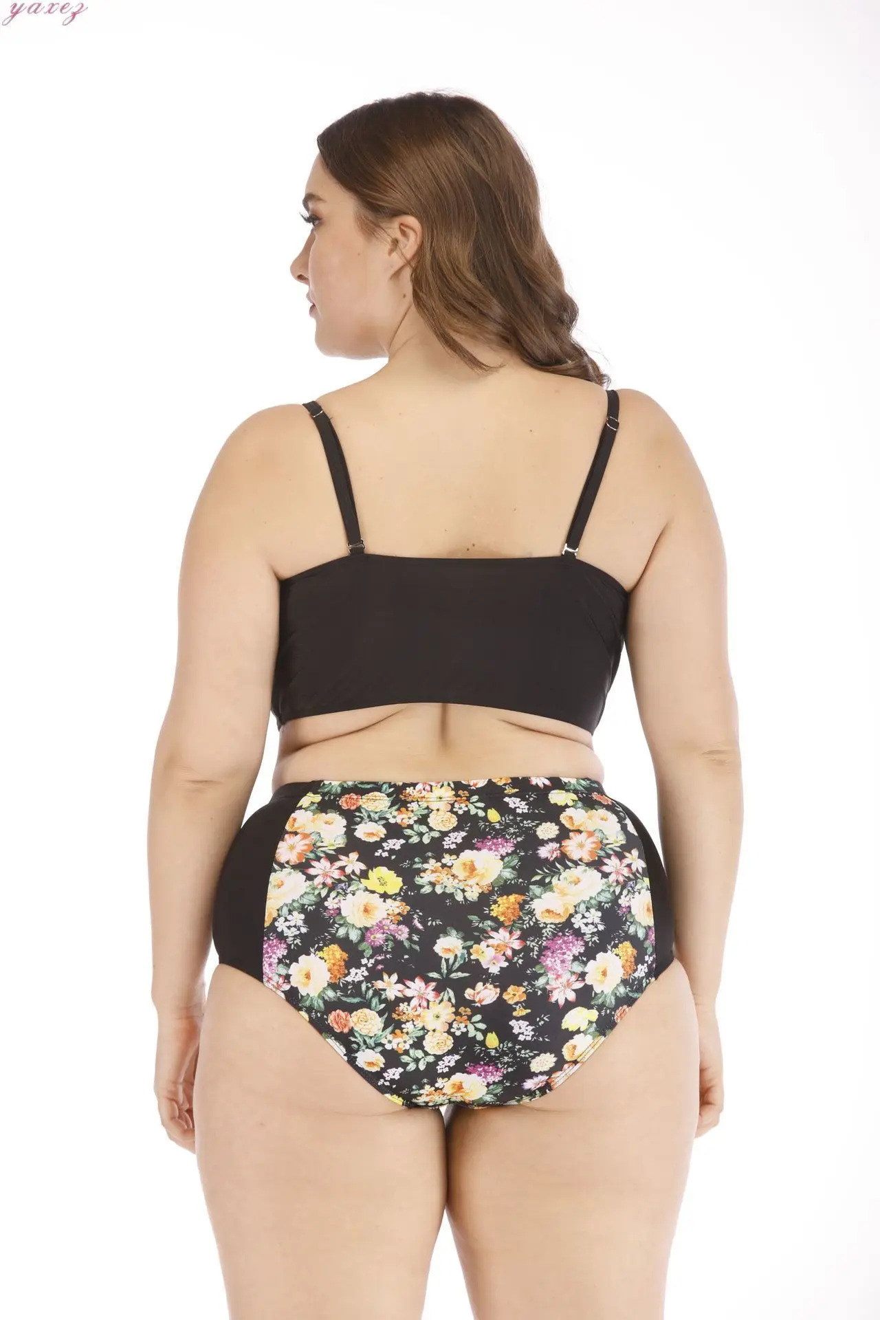 5XL пляжное сексуальное бикини с высокой талией размера плюс раздельный купальник