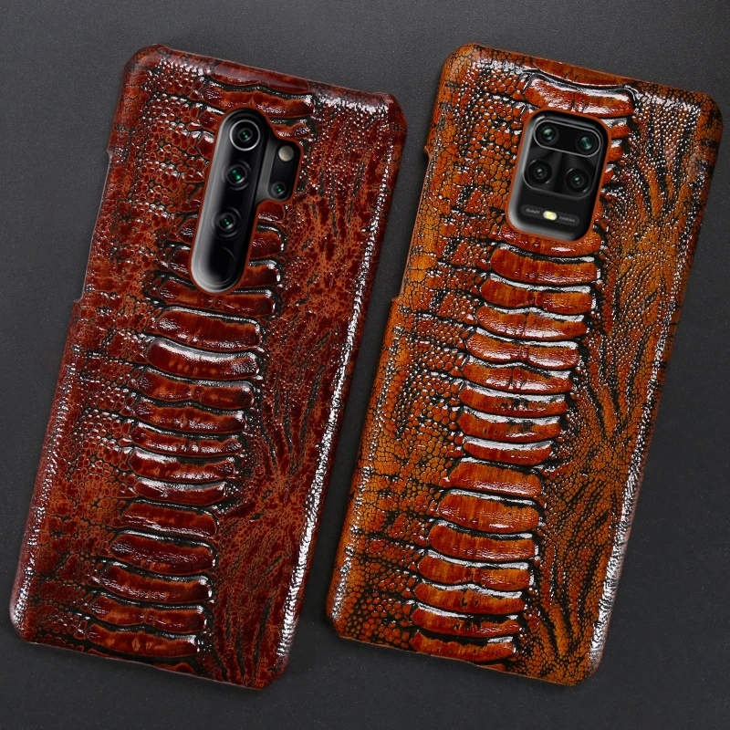 Кожаный чехол для телефона Xiaomi Redmi Note 9S 8 7 6 5 K30 10X Mi 9 se 9T 10 Lite A3 Mix 2s Max 3 Poco F1 X2 F2 Pro Ostrich