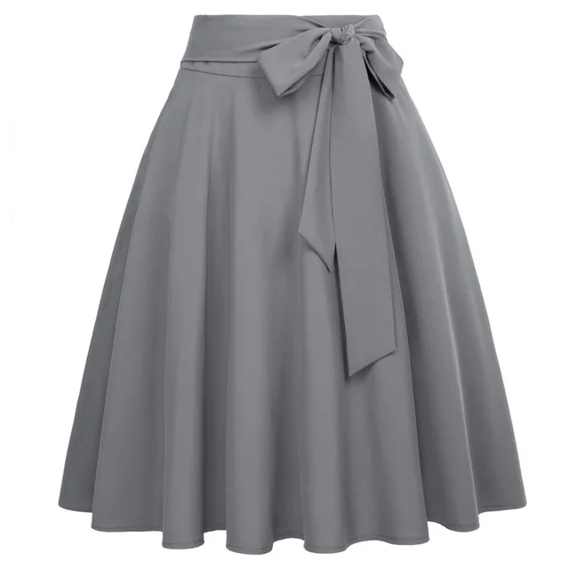 Drak gray Belle Poque юбка женская высокая талия кожаная юбка офисные юбка миди элегантные юбка плиссе юбки женские осень зима плиссированная эластичныеюбказимняя юбка юбка с запахом - Цвет: Drak gray