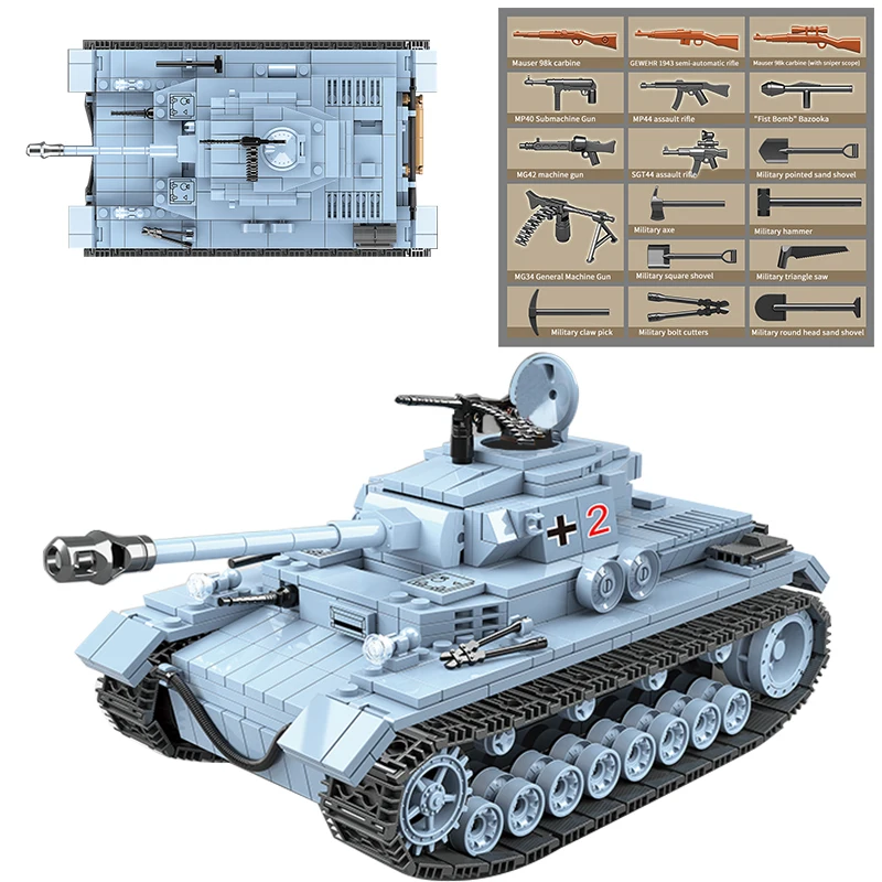 Немецкие танковые строительные блоки совместимые с LegoED City военные фигурки