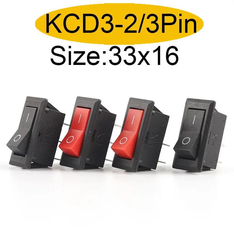 

5/10Pcs 2/3Pin 2 Position Rocker Switch 15A/20A 250V/125V 33X16mm ON/OFF Boat Rocker Switch Car Dash Dashboard Truck RV ATV Home