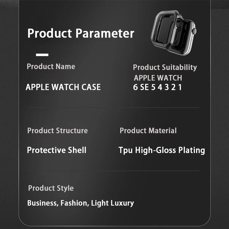 

Watch Case For Apple Watch 6 SE 5 4 3 2 44mm 40mm TPU Protective Cover Shell For IWatch Series 42mm 38mm Accessories Metal Like