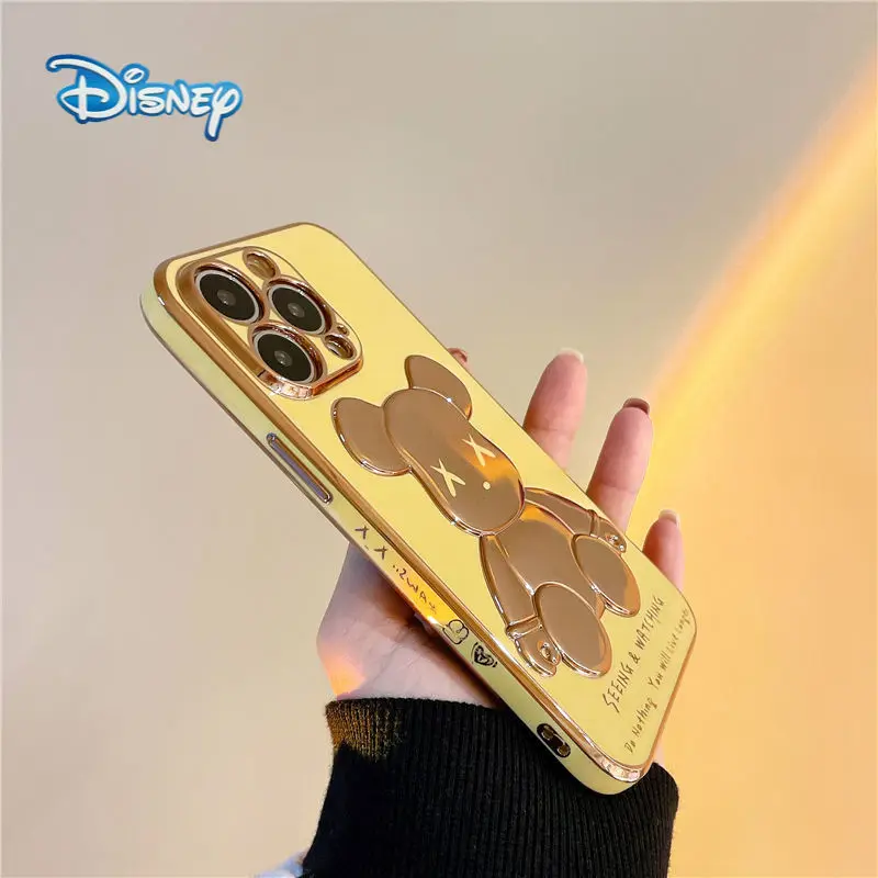 

Disney 3D Cartoon Plating Phone Case for iPhone 13 13Pro 12 12Pro 11 Pro X XS Max XR 7 8 Plus Kawaii Anti-Fall Protective Covers