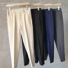 Мужские брюки до щиколотки, прямые повседневные брюки, весна-лето 2021