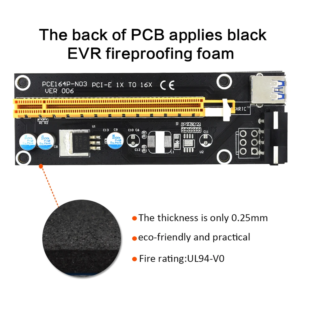 Райзер-карта PCIe VER 006 PCI-E Express 1X 2X 4X 8X 16X Adapter Extender GPU Extension Card для майнинга 15-Pin на 4 Pin |