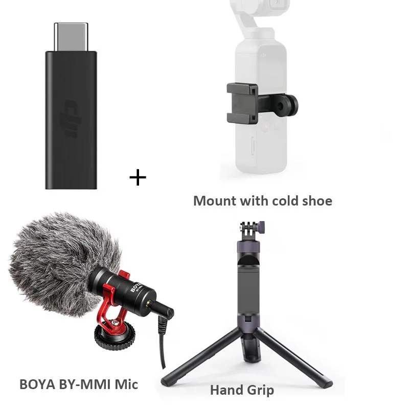 add mic handle mount Для оригинального DJI Osmo карманного микрофона адаптер 3,5 мм поддерживает внешний 3,5 мм крепление для микрофона разъем TRS DJI Osmo карманные аксессуары - Цвет: add mic handle mount