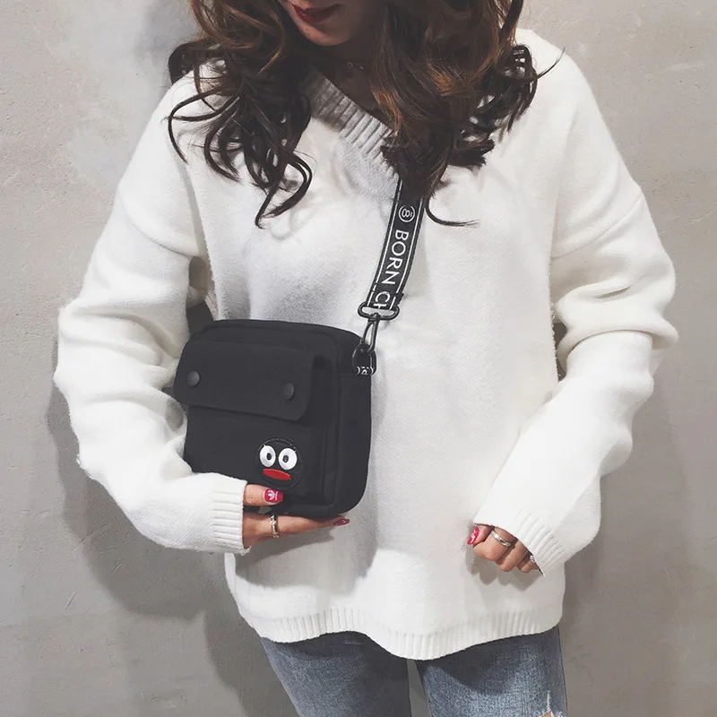 Холщовый стерео небольшой квадратный мешок губы-сосиски Монстр лицо плечо