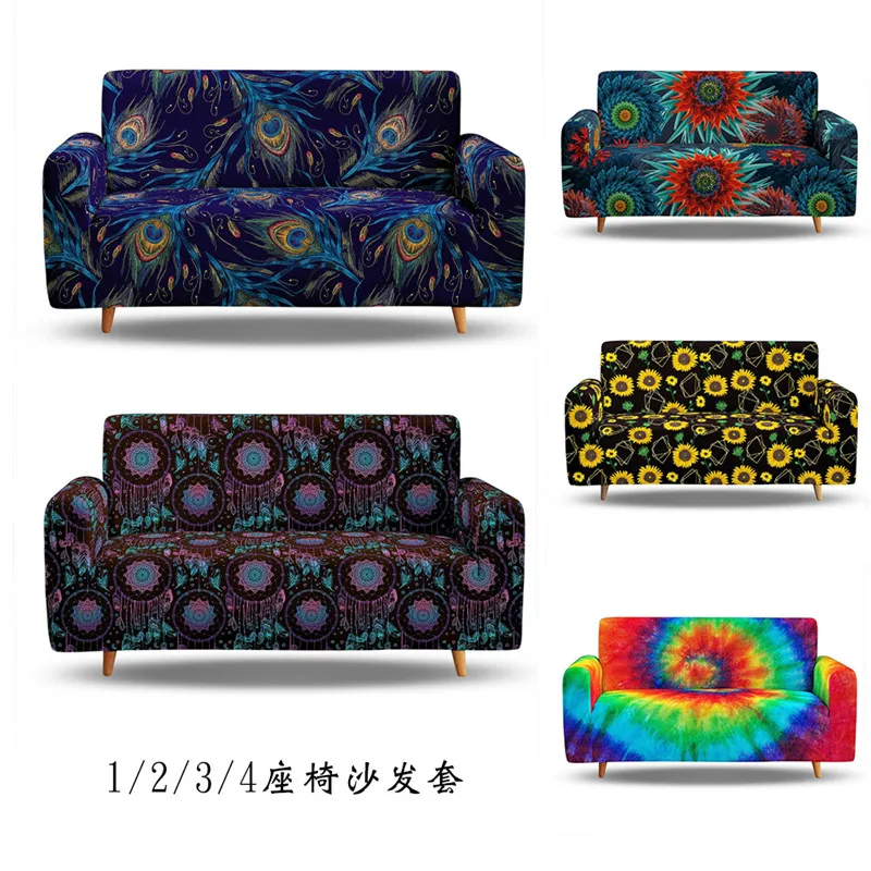 

Bohemian Digital Printing Dustproof Elastic Sofa Cover Cushion Universal Four Seasons Universal 1/2/3/4/seat