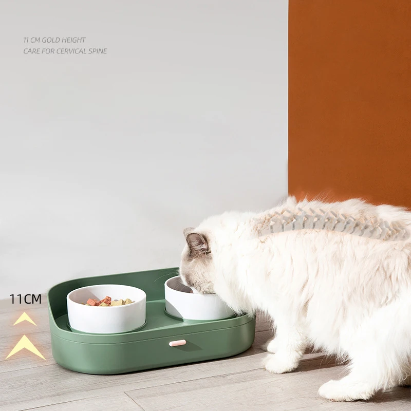 

Cat Bowl Automatic Feeder Water Dispenser Pet Bowl For Dogs Anti-tipping Double Layer Feeding Bowls And Drinkers Cat Accessories