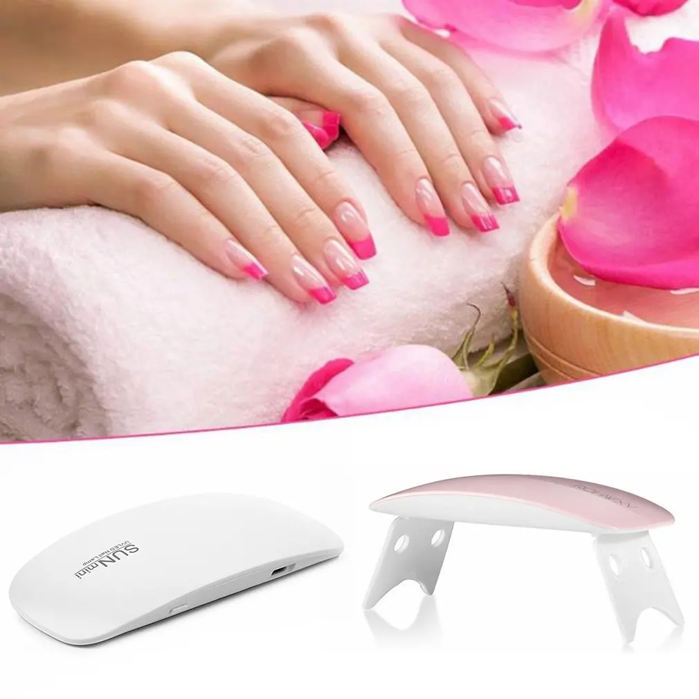 

6W Nail Lamp Mini LED Light Nail Dryer UV Gel Folding Mouse Phototherapy Machine Nail Art Tool Portable