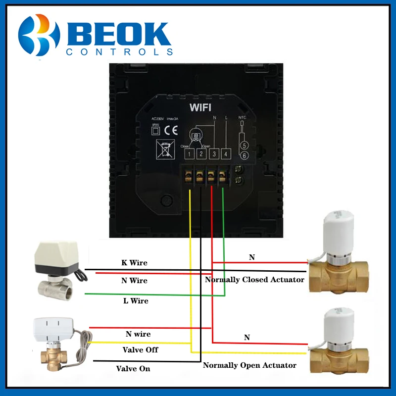 Beok TGT70 wifi-WP wifi термостат с сенсорным экраном 3A цифровой терморегулятор для водяного пола