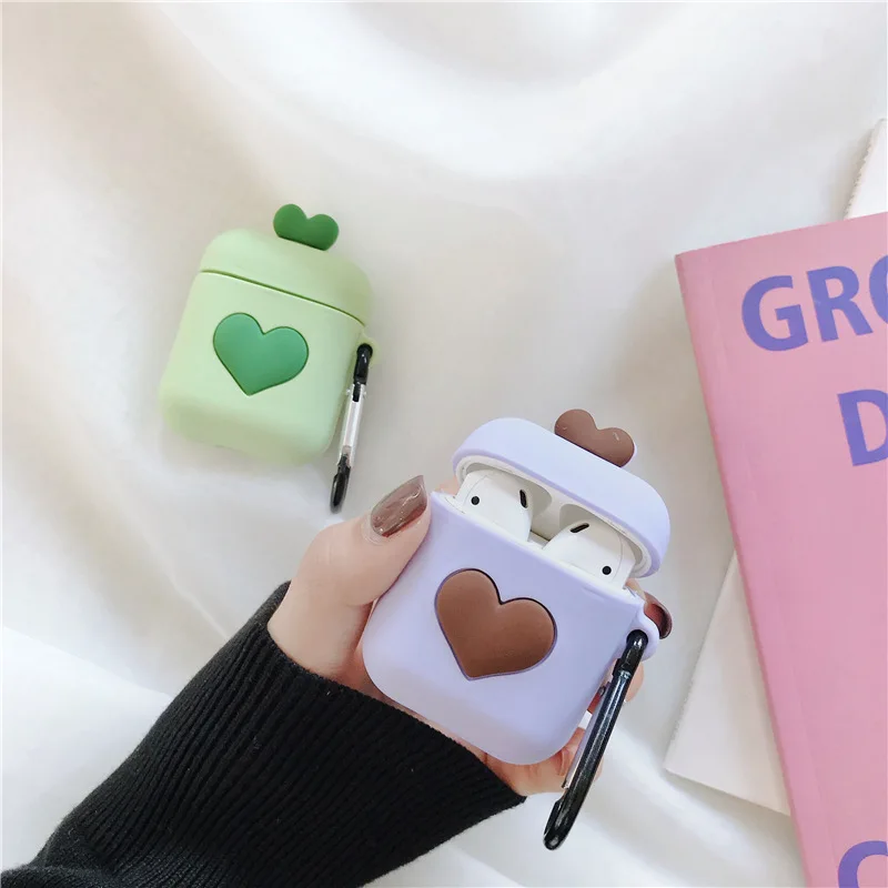 Мультяшный мини-чехол для AirPods чехол Apple Airpods 1 2 силиконовый защитный наушников