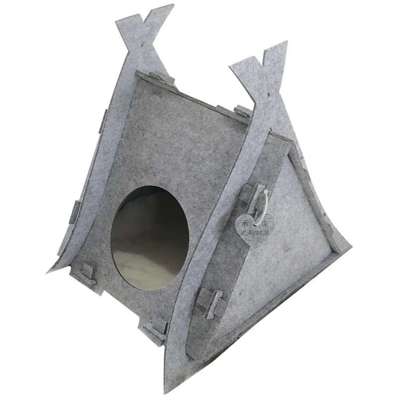 

Dog Cat Bed Sleeping Bag Felt Cloth Pet House Nest Cat Basket Products With Cushion Mat for Cats Animals Supplies