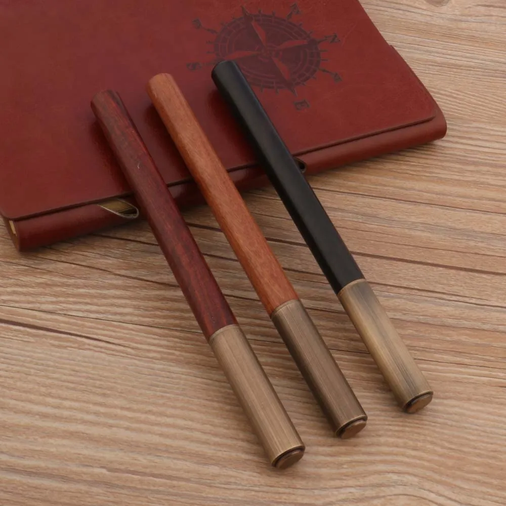 High Quality 007 WOOD Fountain Pen Brass Sandal wood Spin INK Pens Office Writing Supplies New | Канцтовары для офиса и дома