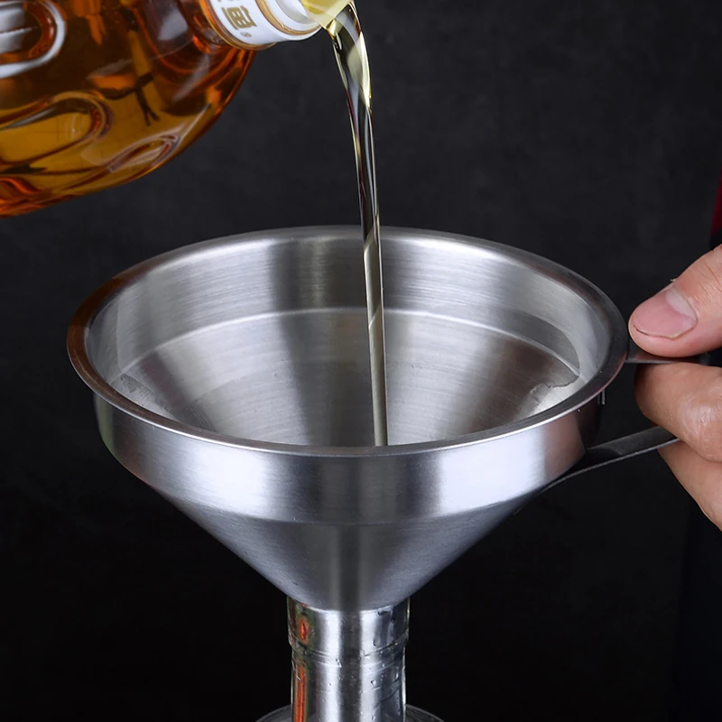 

Stainless Steel Funnel Kitchen Oil Liquid Funnel Metal Funnel with Detachable Filter Wide Mouth Funnel for Canning Kitchen Tools
