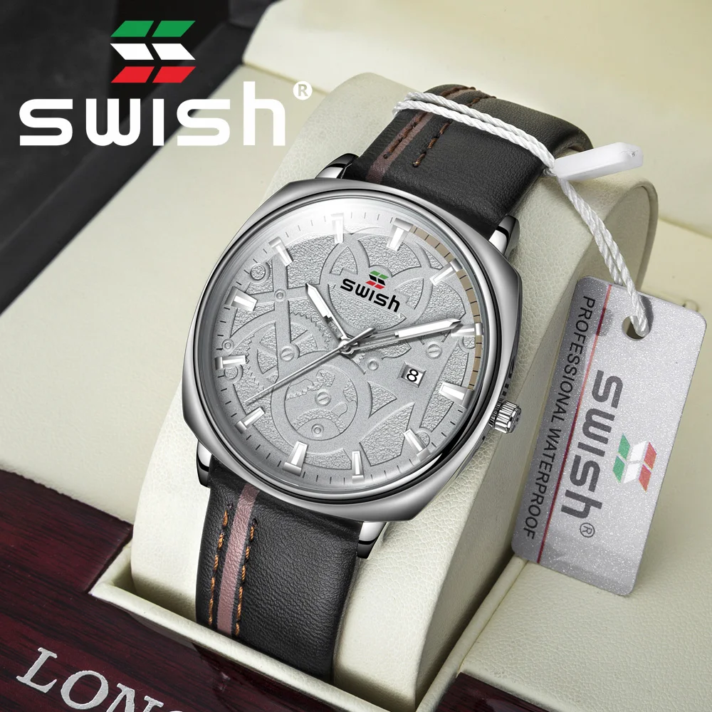 Мужские водонепроницаемые часы SWISH 2020 мужские Роскошные Кварцевые спортивные
