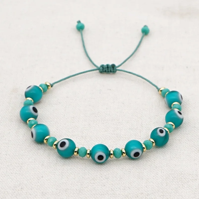 

Boho Bracelet Ethnic Glass Eye Beads Rope Crystal Beaded Couple Bracelets for Women Jewelry Friendship Pulseras Armband