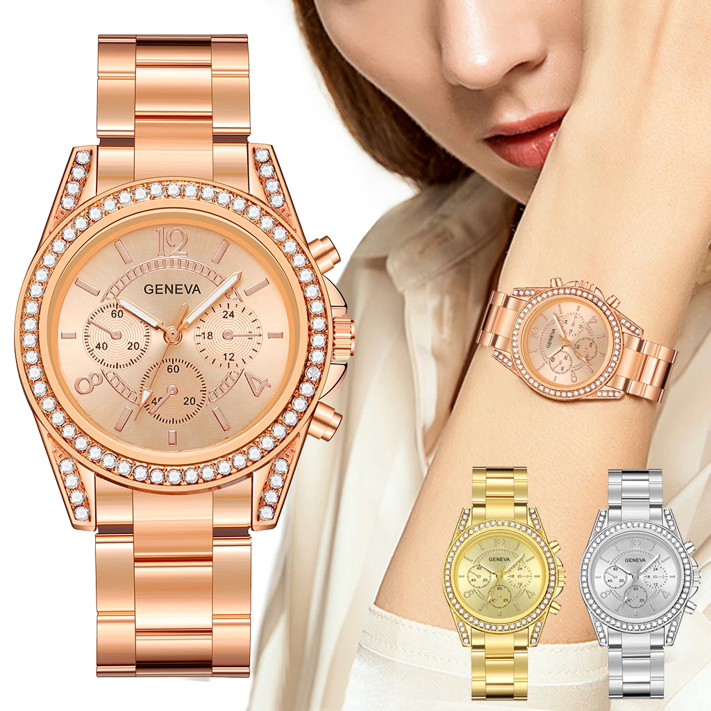 Лидер продаж женские кварцевые часы со стразами цвета розового золота|gift gifts|gift