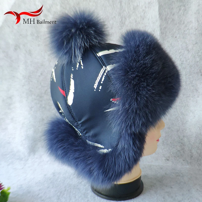 Женская модная шапка из лисьего меха Lei Feng теплая зимняя Роскошная Брендовая