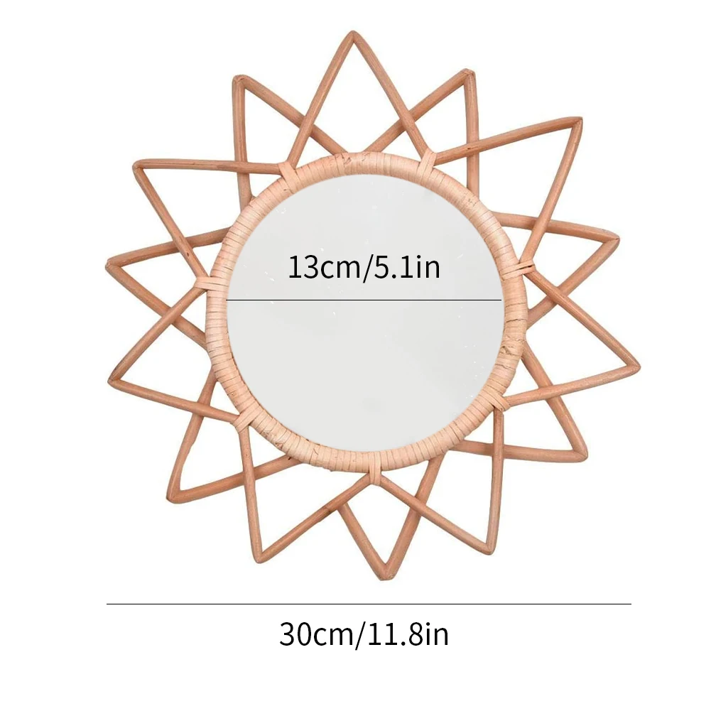 

Mirror Wall Sticker Home Decor Woven Hanging Rattan Decorative wall mirrors Makeup Mirrors Handmade Wall-Mounted Room Decoration