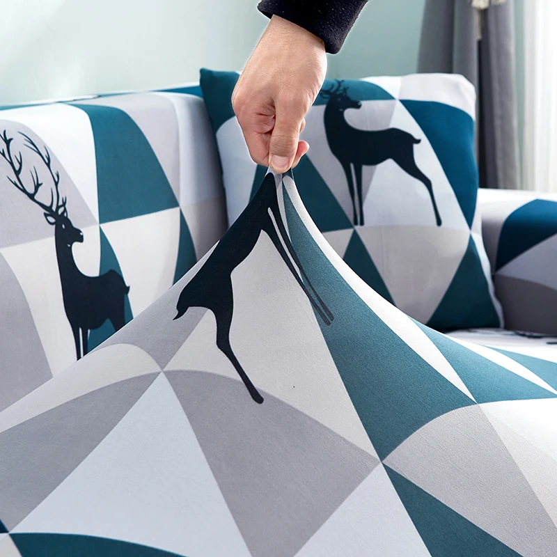 Чехол для дивана универсальный эластичный с геометрическими узорами |