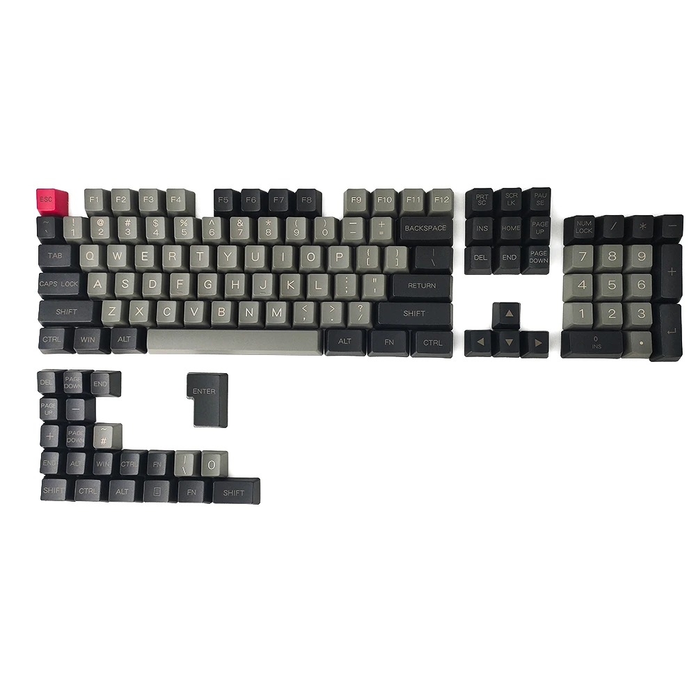 

IDOBAO Лазерная Выгравированная ansi iso OEM профиль толщиной PBT ключ крышка для MX механическая клавиатура серый черный серый