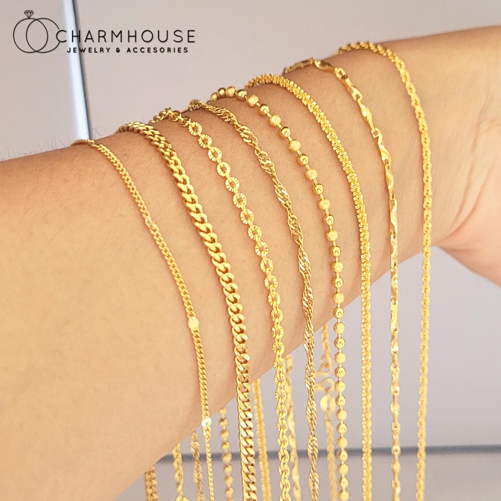 Ожерелье-цепочка женское золотое 2 мм 24 к | Украшения и аксессуары