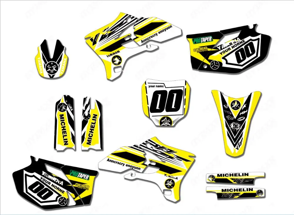 Индивидуальная команда графические и фоны наклейки для Yamaha YZF250 YZF450 YZ250F YZ450F 2003 2004 2005 YZF 250 YZF 450