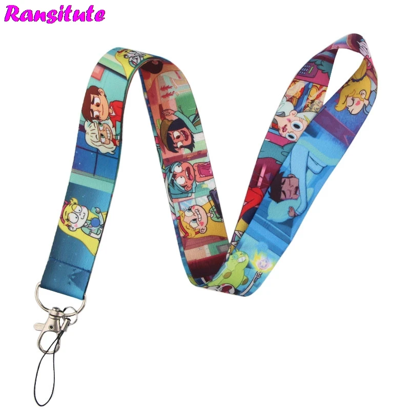 Ransitute Star vs the Forces of Evil keys ID Card, ремешок для мобильного телефона в тренажерном зале, usb-держатель для бейджа, сделай сам, ремешок для телефона R533