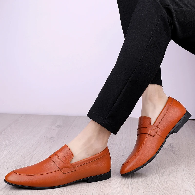 

Men Genuine Leather Casual Comfortable Loafers 2021 Summer Autumn Fashion Boat Shoes Breathable Moccasins Men Leisure Loafers