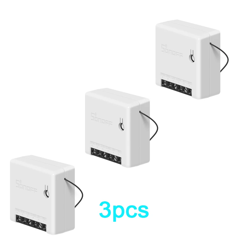 3Pcs 3 шт. Sonoff MINI DIY Smart Switch 10A 2 способа дистанционного управления Wifi переключатель умный дом поддержка AnExternal переключатель Alexa совместимый - Комплект: 3Pcs