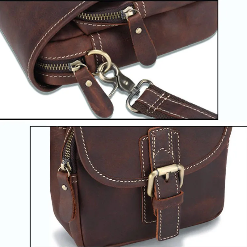 Мужская поясная сумка из натуральной кожи Fanny повседневная на ремешке для