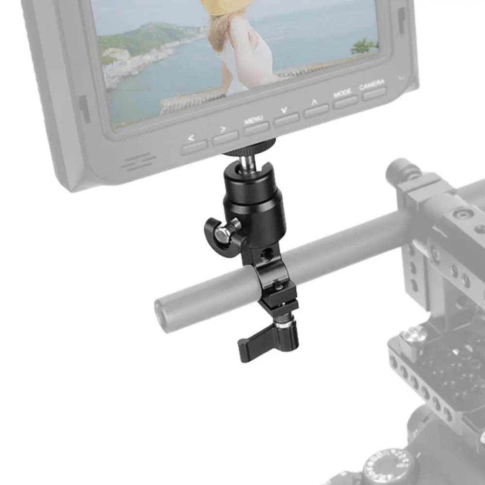 

SZRIG 1/4"-20 Mini Ball Head With Single 15mm Rod Clamp For Camera Monitor For Photo Studio