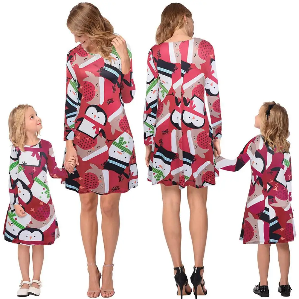Новое поступление рождественское платье с принтом Санта Клауса для маленьких