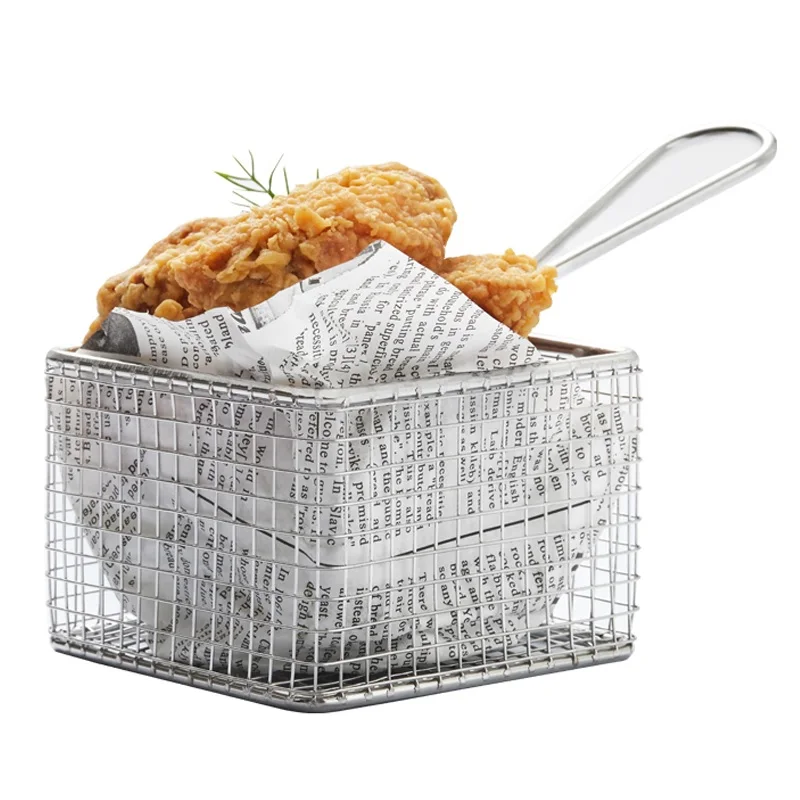 1 шт. жареная корзина коммерческий для закуски коробка 304 нержавеющая сталь